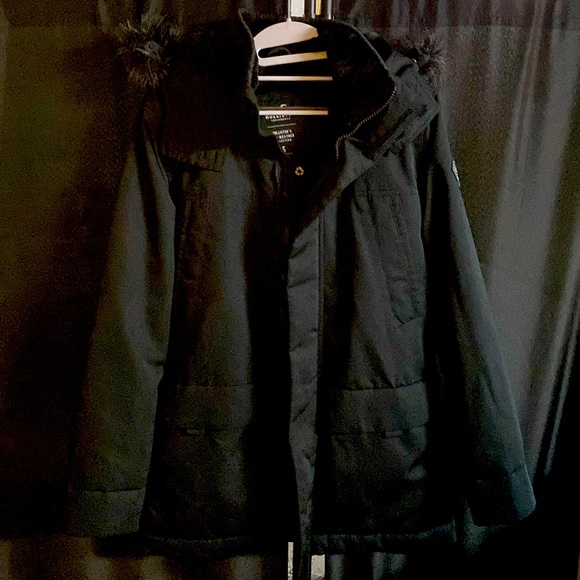 Men’s small black parka coat. - Picture 1 of 5